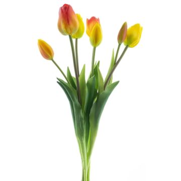 Kunst Tulpenstrauß Mix LONA, gelb-orange, 45cm, Ø20cm
