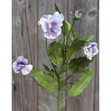 Kunststoffschaum Stiefmütterchen SILANA, weiß-violett, 30cm, Ø3-6cm