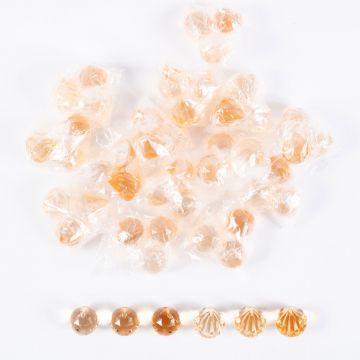 Acryl Dekosteine Anhänger LUVANA, Diamant Kugel, 48 Stück, aprikose-orange, 3cm