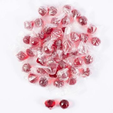 Acryl Dekosteine Anhänger LUVANA, Diamant Kugel, 48 Stück, rot, 3cm