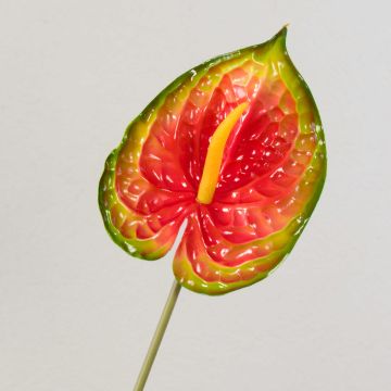 Künstliche Anthurium JASMINA, grün-rot, 75cm, 14x18cm