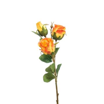 Künstlicher Zweig Rose FREYDE, orange, 45cm, Ø4-5cm