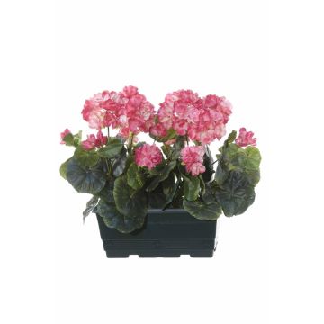 Kunst Geranien FLOREANA im Blumenkasten, 2 Stück, dunkelrosa, 24x11x34cm