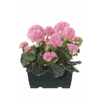 Kunst Geranien FLOREANA im Blumenkasten, 2 Stück, hellrosa, 24x11x34cm