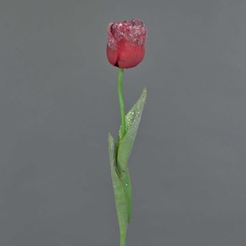 Künstliche Tulpe PILVI, geeist, rot, 65cm, Ø5cm