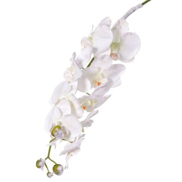 Textilzweig Phalaenopsis Orchidee NALANI, Schnee, weiß, 80cm