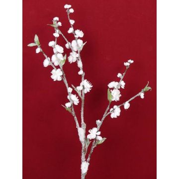 Textilzweig Zierpfirsich NANTA, blühend, Schnee, weiß, 100cm