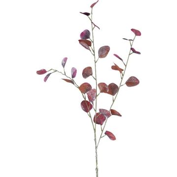 Dekozweig Eukalyptus PLOHIN, Glitzer, dunkelrot, 95cm