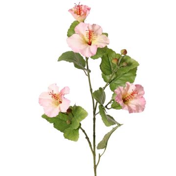 Künstlicher Zweig Hibiskus TELSIMA mit Blüten, hellrosa, 80cm