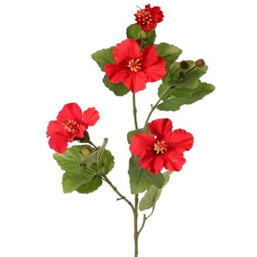 Künstlicher Zweig Hibiskus TELSIMA mit Blüten, rot, 80cm
