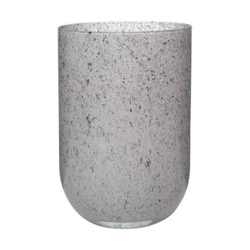 Glas Tisch Vase MARISA, granit-grau, 20cm, Ø14cm