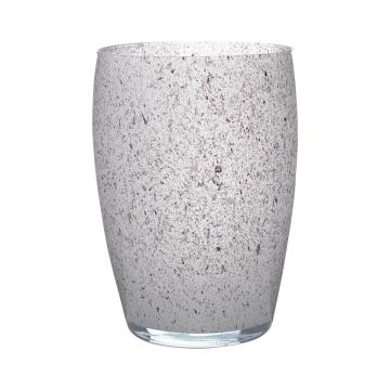 Runde Glasvase HENRY, granit-grau, 20cm, Ø14cm