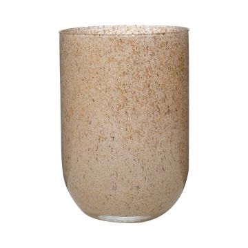 Glas Tisch Vase MARISA, granit-sand, 20cm, Ø14cm