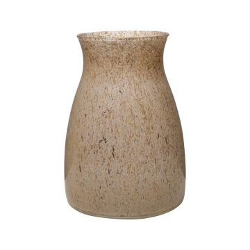 Glas Blumen Vase MAISIE, granit-sand, 20cm, Ø14cm
