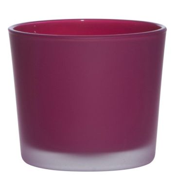 Maxi Teelichtglas ALENA FROST, magenta matt, 9cm, Ø10cm