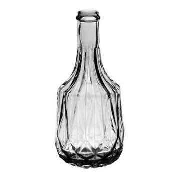 Glasflasche SEGUNDO, Strukturmuster, klar, 17cm, Ø8cm