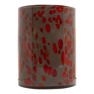 Zylinder Glasvase RUSSELL, Leopardenmuster, braun-orange-klar, 25cm, Ø19cm