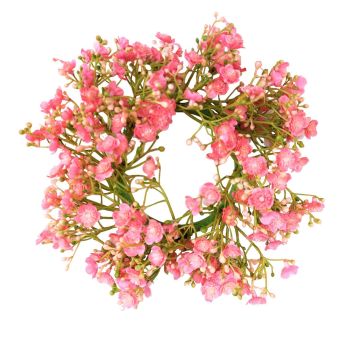 Deko Schleierkraut Kranz LITAGO, rosa-pink, Ø20cm