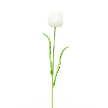 Plastik Tulpe ISHITA in Glasoptik, 12 Stück, weiß, 60cm