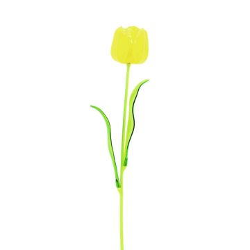 Plastik Tulpe ISHITA in Glasoptik, 12 Stück, gelb, 60cm