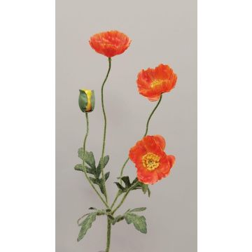 Künstlicher Blumenzweig Mohn OXANDRINE, orange, 60cm