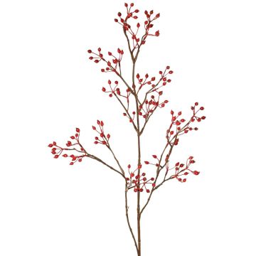 Künstlicher Zweig Heckenrose HIKERNE mit Hagebutten, rot, 100cm