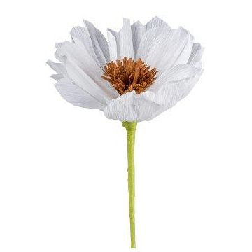 Künstliche Blume Pfingstrose NOSFIN aus Papier, weiß, 45cm