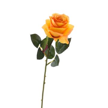 Kunstblume Rose SIMONY, gelb-orange, 45cm, Ø8cm