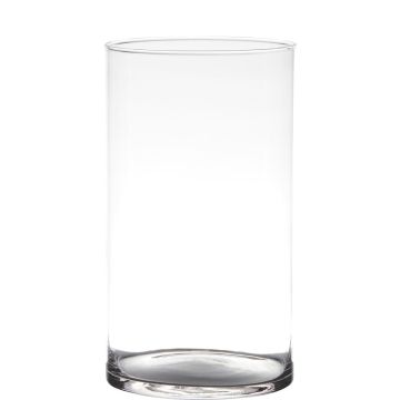 Glas Vase Zylinder SANYA EARTH, klar, 30cm, Ø16cm