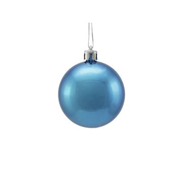 Weihnachtskugel MELANIA, 6 Stück, metallic-blau, Ø6cm