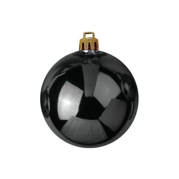 Weihnachtskugel TEODORA, 4 Stück, glänzend schwarz, Ø10cm