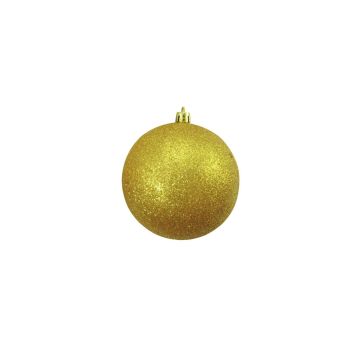 Weihnachtskugel ABELIA, 4 Stück, Glitzer, gold, Ø10cm