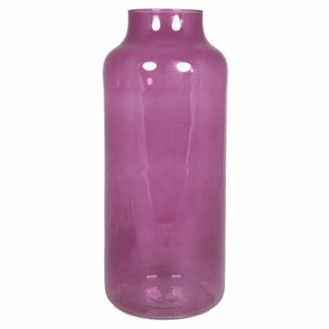 Blumenvase SIARA aus Glas, pink-klar, 35cm, Ø15cm