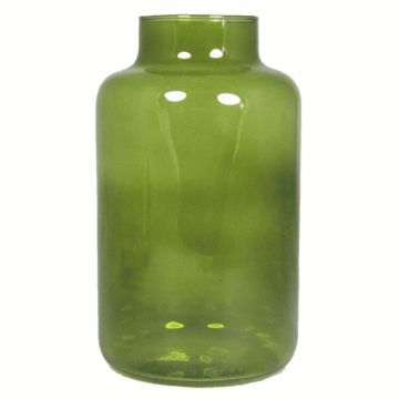 Blumenvase SIARA aus Glas, olivgrün-klar, 25cm, Ø15cm