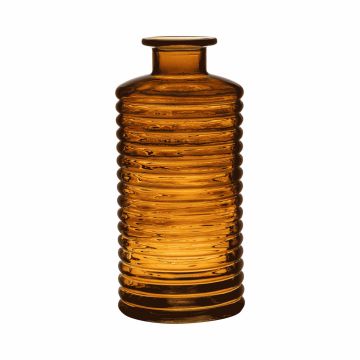 Glas Dekoflasche STUART mit Rillen, orange-braun-klar, 31cm, Ø14,5cm
