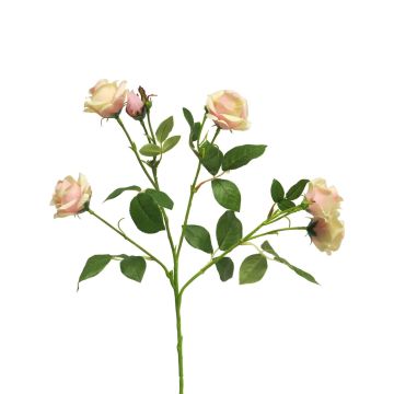 Deko Blumen Zweig Rose SHANZHA, rosa-creme, 70cm