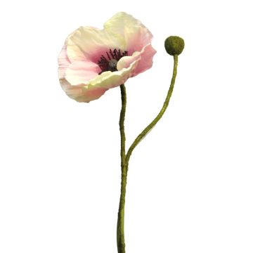 Deko Blume Mohnblume YILAN, rosa-weiß, 60cm