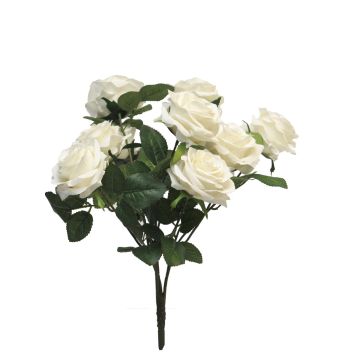 Künstliche Blume Rosenbusch KAILIN auf Steckstab, creme, 40cm