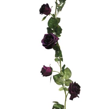 Dekoblumen Girlande Rose KAILIN, dunkelviolett, 145cm