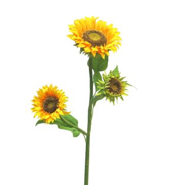 Kunst Zweig Sonnenblume HELINYU, gelb, 85cm