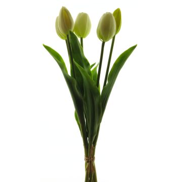 Textil Tulpe LIBIA, weiß-grün, 35cm