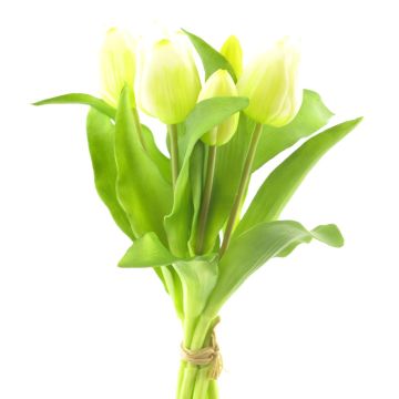 Textil Tulpenstrauß LONA, weiß, 30cm