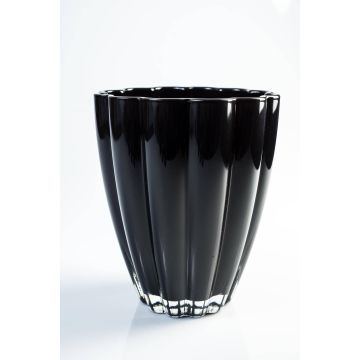 Tischvase BEA aus Glas, schwarz, 17cm, Ø14cm