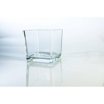 Glas Übertopf KIM AIR, klar, 13x13x12,5cm