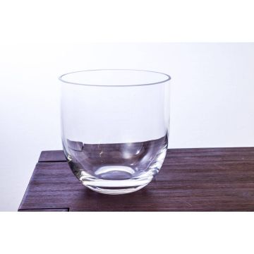 Runde Blumenvase EMMA aus Glas, klar, 19cm, Ø19cm