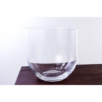Runde Blumenvase EMMA aus Glas, klar, 27cm, Ø27cm