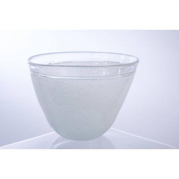 Glas Schüssel GLORIA, handmade, weiß, 14,5cm, Ø22cm