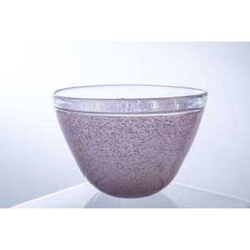 Glas Schüssel GLORIA, handmade, rosa, 14,5cm, Ø22cm
