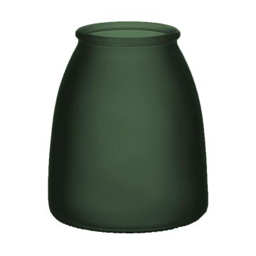 Kleine Tisch Vase EMORY aus Glas, dunkelgrün-matt, 15cm, Ø13cm