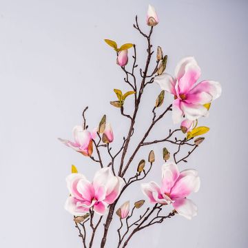 Künstliche Blume groß Magnolie LILO, pink-weiß, 110cm, Ø5-9cm
